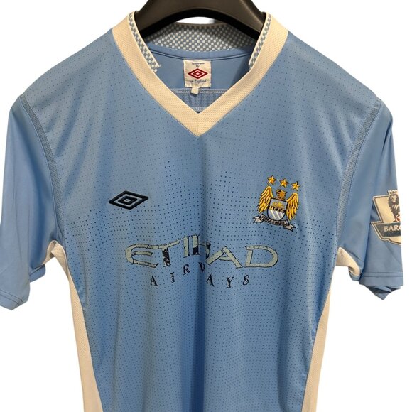 MANCHESTER CITY 2010 2011 HOME FOOTBALL Futbol Jersey #1 SOCCER JERSEY UMBRO Lar - Picture 1 of 7